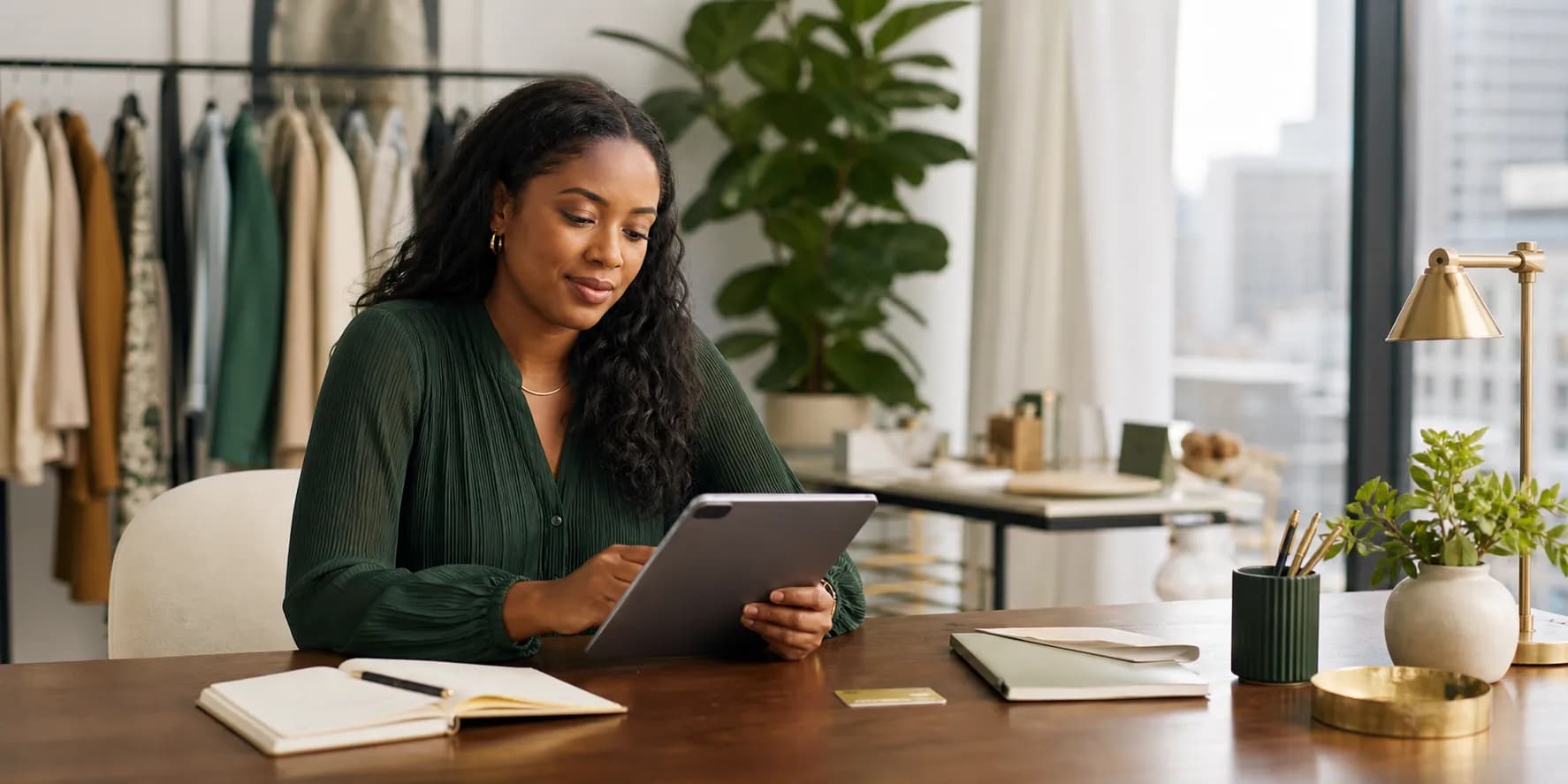 Business owner using Lumecash digital banking